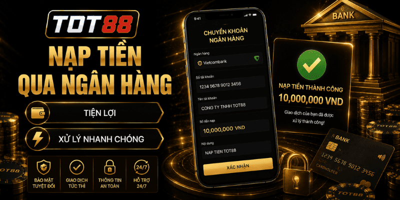 Nạp tiền TOT88 bằng chuyển khoản ngân hàng nhanh và tiện lợi